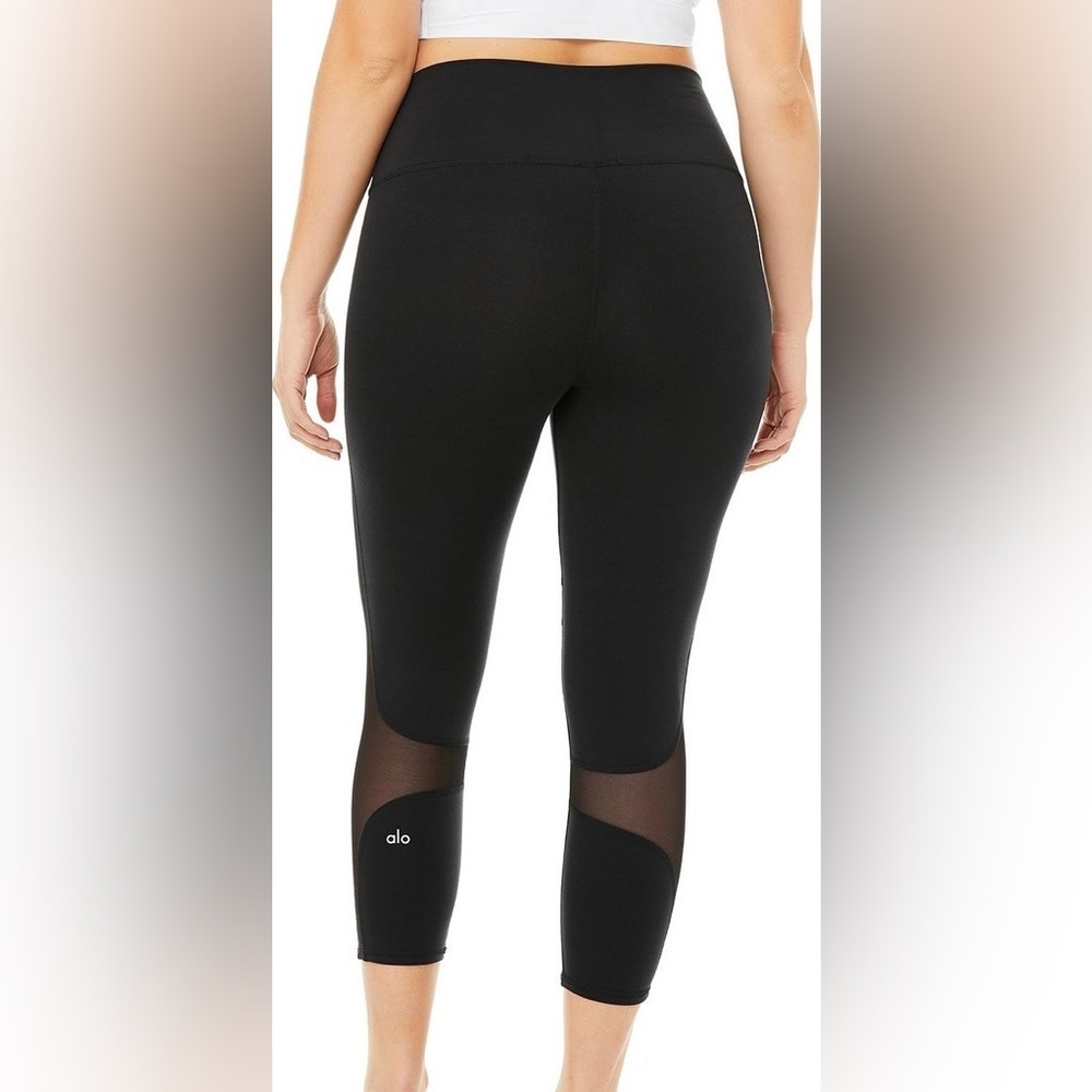 Alo coast crop leggings size xs- sheer mesh